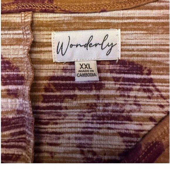 Women’s XXL Wonderly Boho Kimono Sleeve Top 18 20 - Picture 8 of 9